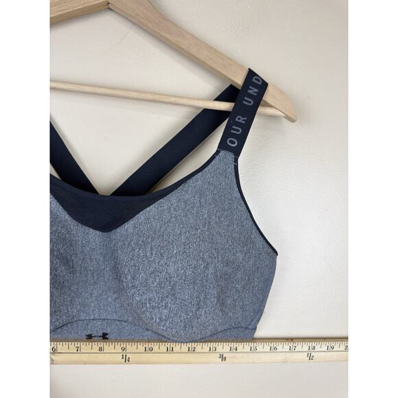 Under Armour Sports Bra Womens XL Black Gray High Impact Crossback Fitted Gym - Picture 11 of 12